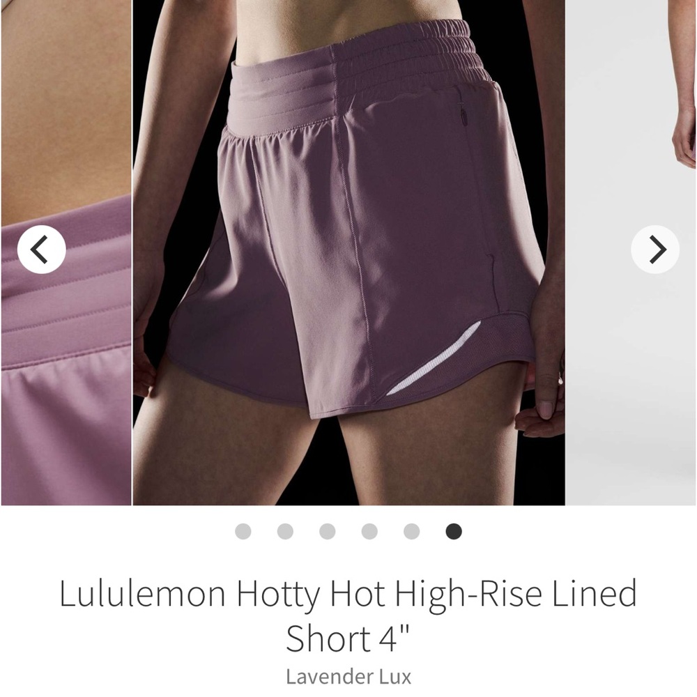NEW with tags! Lululemon Hotty Hot High-Rise Lined Short 4"
Lavender Lux sz 14 - Picture 6 of 7